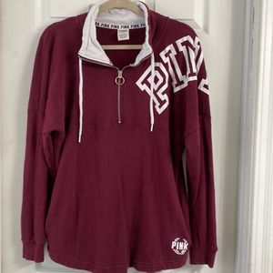 Pink quarter zip sweater